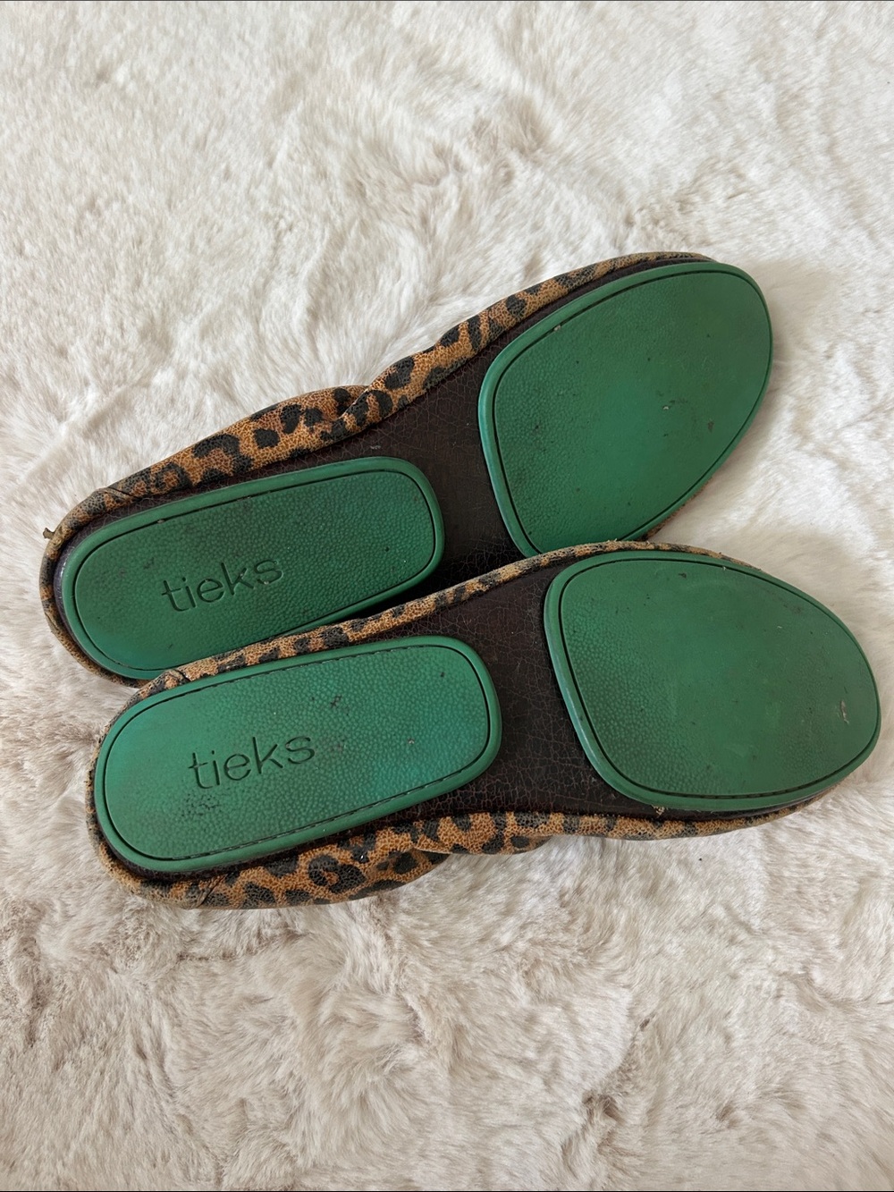 Tieks Leopard Print Ballet Flats in Brown and Black - Picture 2 of 5